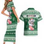 Aussie Koala Couples Matching Short Sleeve Bodycon Dress and Hawaiian Shirt Merry Christmas