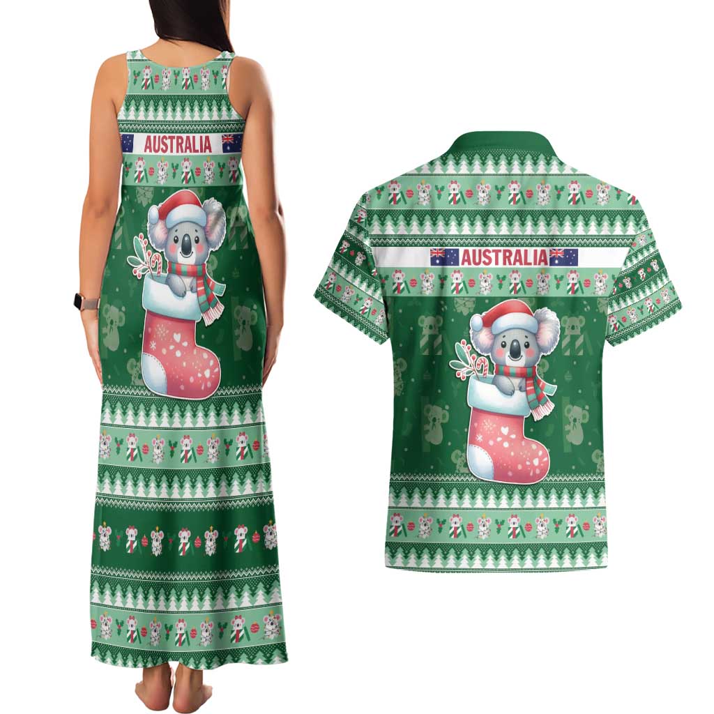 Aussie Koala Couples Matching Tank Maxi Dress and Hawaiian Shirt Merry Christmas