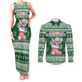 Aussie Koala Couples Matching Tank Maxi Dress and Long Sleeve Button Shirt Merry Christmas