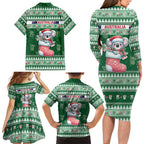 Aussie Koala Family Matching Long Sleeve Bodycon Dress and Hawaiian Shirt Merry Christmas