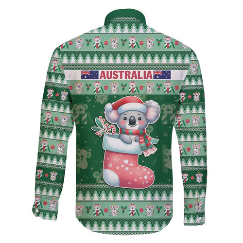 Aussie Koala Family Matching Long Sleeve Bodycon Dress and Hawaiian Shirt Merry Christmas