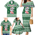 Aussie Koala Family Matching Mermaid Dress and Hawaiian Shirt Merry Christmas