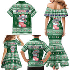 Aussie Koala Family Matching Mermaid Dress and Hawaiian Shirt Merry Christmas