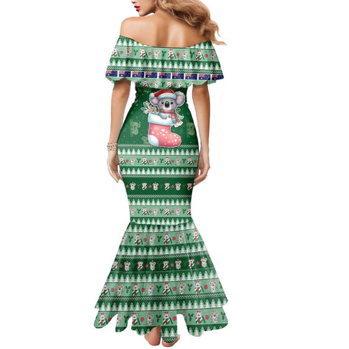 Aussie Koala Family Matching Mermaid Dress and Hawaiian Shirt Merry Christmas