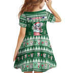 Aussie Koala Family Matching Off The Shoulder Long Sleeve Dress and Hawaiian Shirt Merry Christmas
