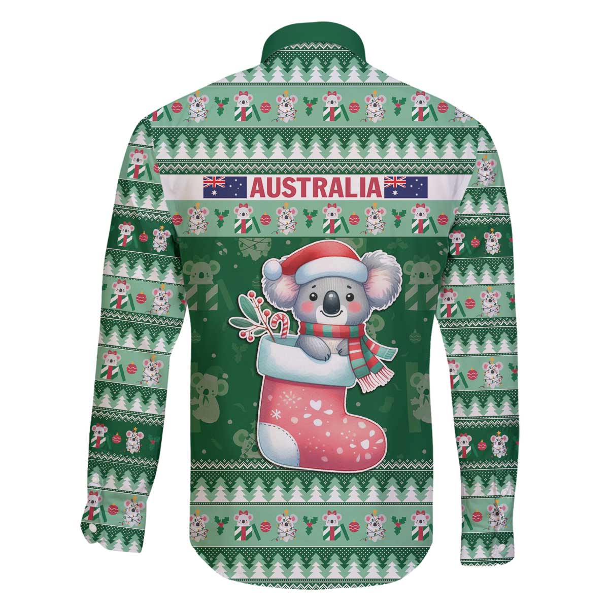 Aussie Koala Family Matching Off The Shoulder Long Sleeve Dress and Hawaiian Shirt Merry Christmas