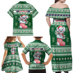 Aussie Koala Family Matching Off Shoulder Maxi Dress and Hawaiian Shirt Merry Christmas