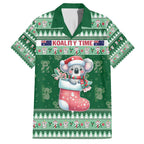 Aussie Koala Family Matching Off Shoulder Short Dress and Hawaiian Shirt Merry Christmas