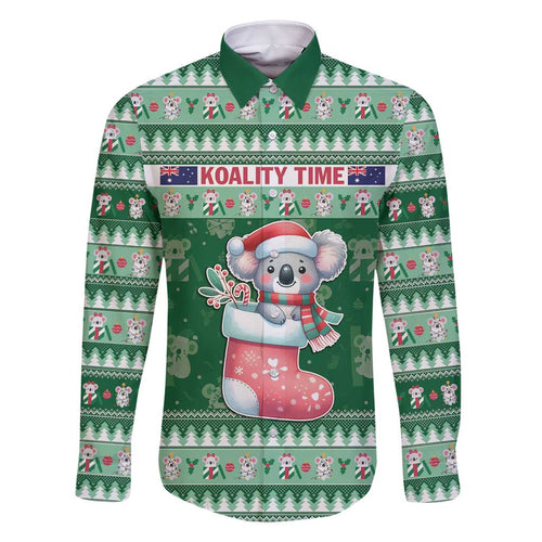 Aussie Koala Family Matching Off Shoulder Short Dress and Hawaiian Shirt Merry Christmas