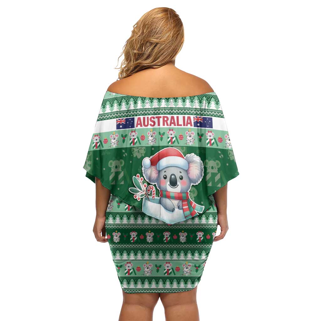 Aussie Koala Family Matching Off Shoulder Short Dress and Hawaiian Shirt Merry Christmas