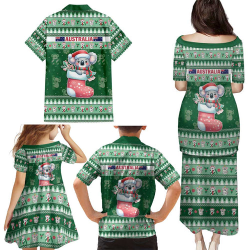 Aussie Koala Family Matching Puletasi and Hawaiian Shirt Merry Christmas