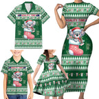 Aussie Koala Family Matching Short Sleeve Bodycon Dress and Hawaiian Shirt Merry Christmas