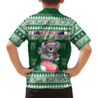 Aussie Koala Family Matching Short Sleeve Bodycon Dress and Hawaiian Shirt Merry Christmas