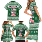 Aussie Koala Family Matching Short Sleeve Bodycon Dress and Hawaiian Shirt Merry Christmas