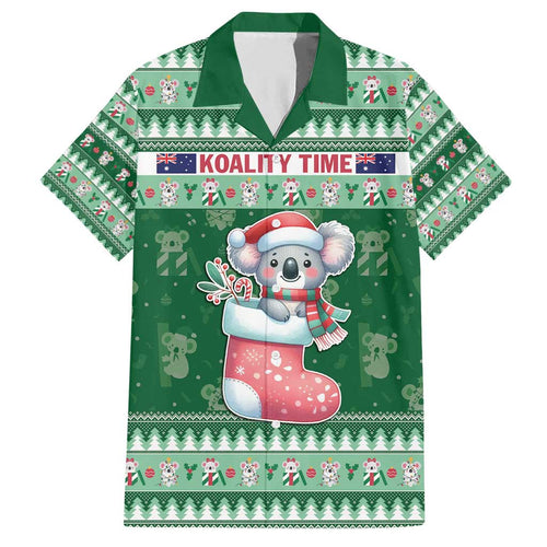 Aussie Koala Family Matching Short Sleeve Bodycon Dress and Hawaiian Shirt Merry Christmas