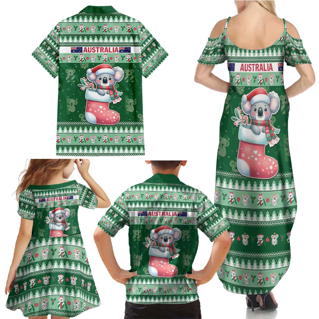 Aussie Koala Family Matching Summer Maxi Dress and Hawaiian Shirt Merry Christmas
