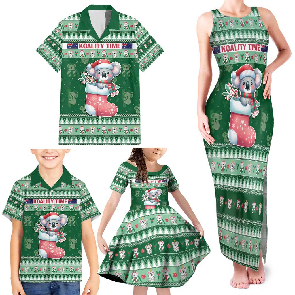 Aussie Koala Family Matching Tank Maxi Dress and Hawaiian Shirt Merry Christmas