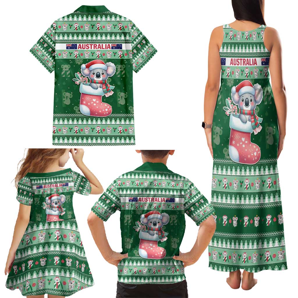 Aussie Koala Family Matching Tank Maxi Dress and Hawaiian Shirt Merry Christmas