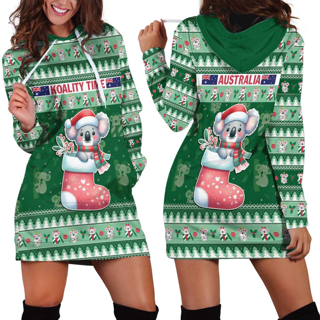 Aussie Koala Hoodie Dress Merry Christmas