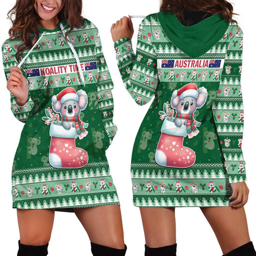 Aussie Koala Hoodie Dress Merry Christmas