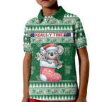 Aussie Koala Kid Polo Shirt Merry Christmas