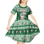 Aussie Koala Kid Short Sleeve Dress Merry Christmas