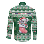Aussie Koala Long Sleeve Button Shirt Merry Christmas