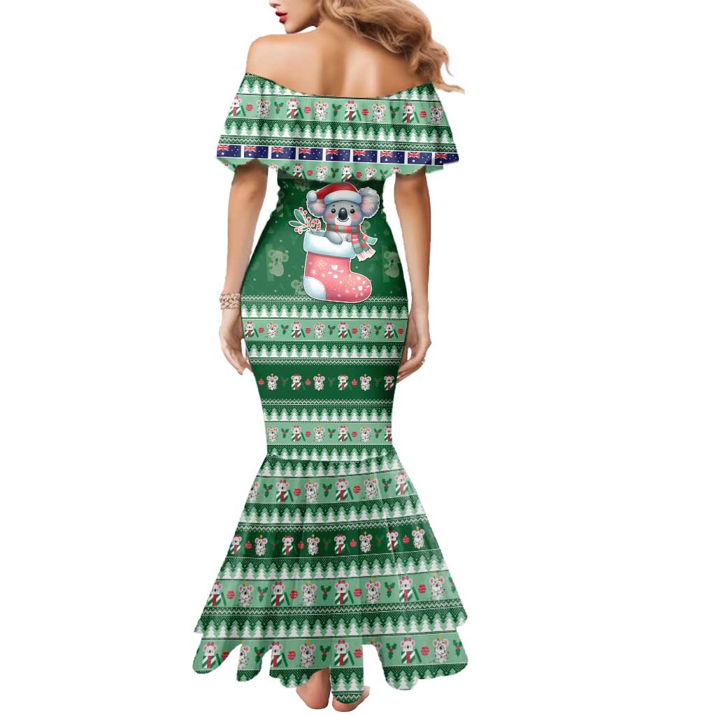 Aussie Koala Mermaid Dress Merry Christmas