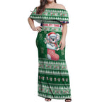 Aussie Koala Off Shoulder Maxi Dress Merry Christmas