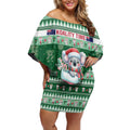 Aussie Koala Off Shoulder Short Dress Merry Christmas