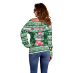 Aussie Koala Off Shoulder Sweater Merry Christmas
