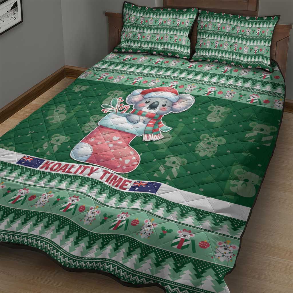 Aussie Koala Quilt Bed Set Merry Christmas