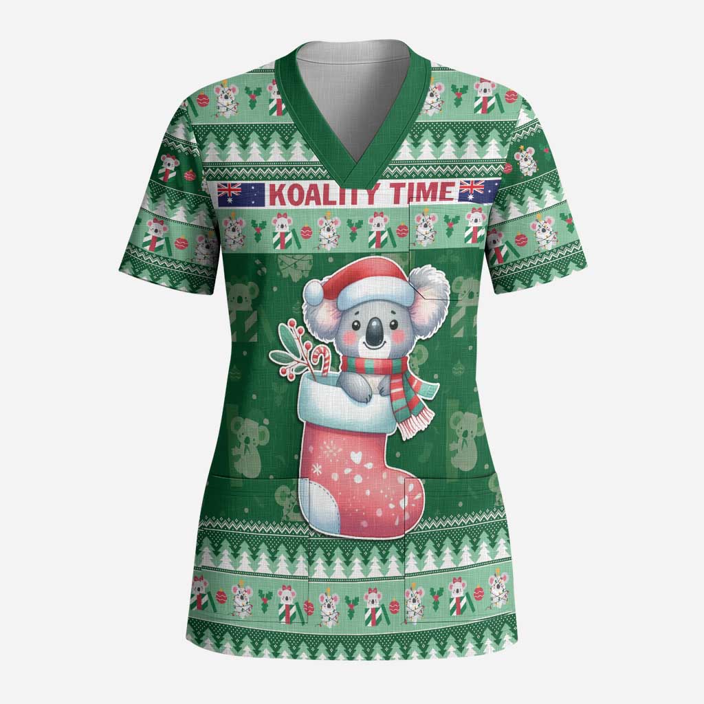 Aussie Koala Scrub Top Merry Christmas - Aussie Hoodie