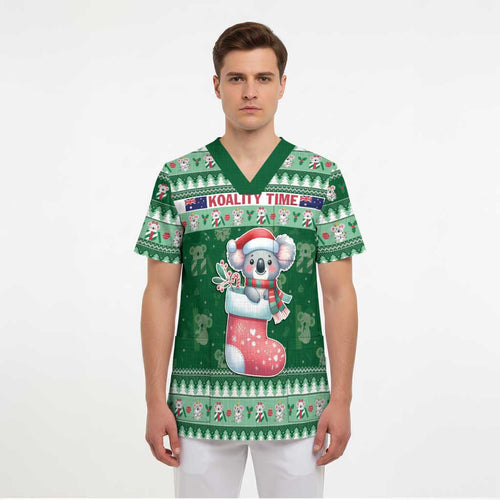 Aussie Koala Scrub Top Merry Christmas - Aussie Hoodie