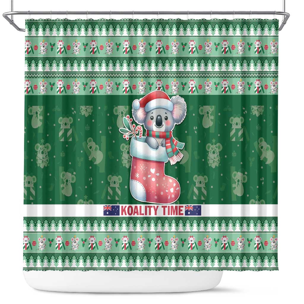 Aussie Koala Shower Curtain Merry Christmas