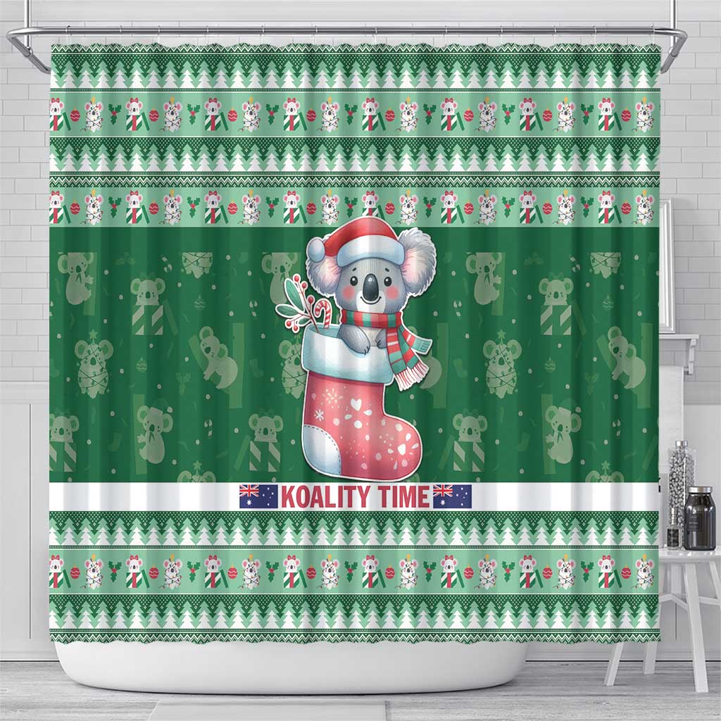 Aussie Koala Shower Curtain Merry Christmas