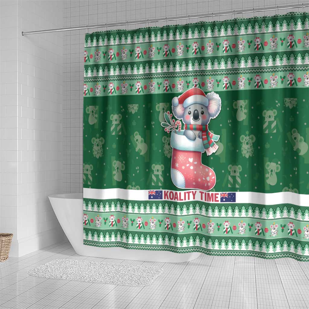 Aussie Koala Shower Curtain Merry Christmas
