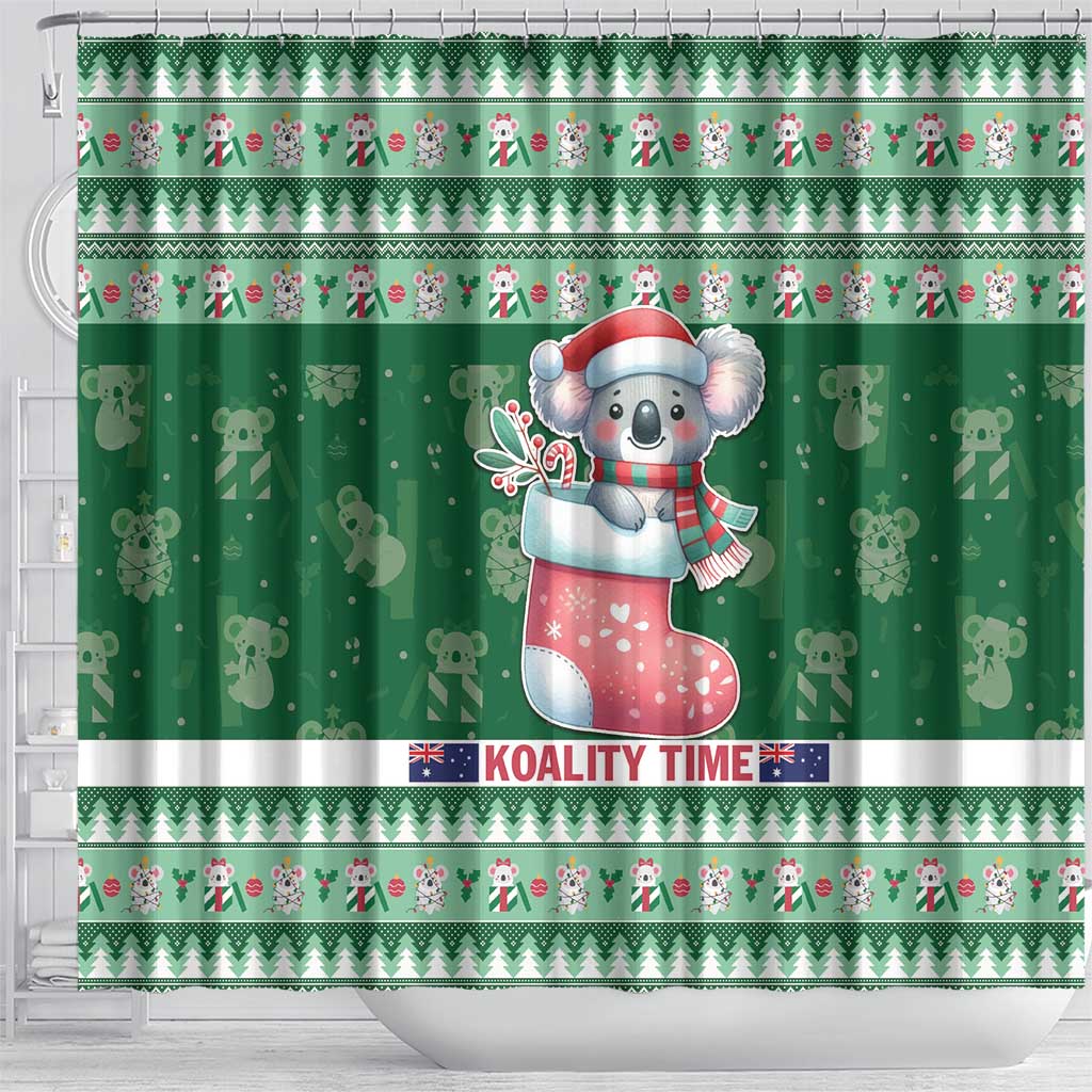 Aussie Koala Shower Curtain Merry Christmas