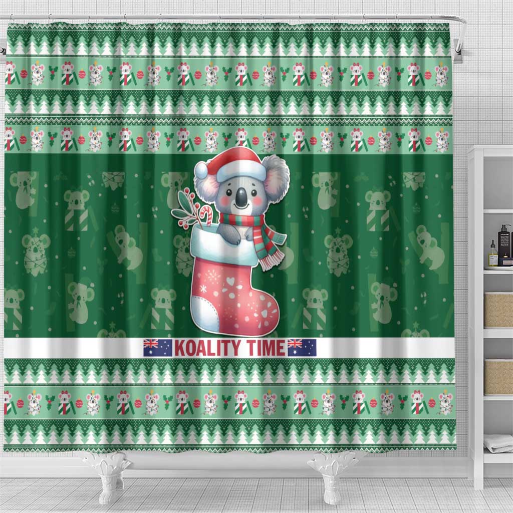 Aussie Koala Shower Curtain Merry Christmas