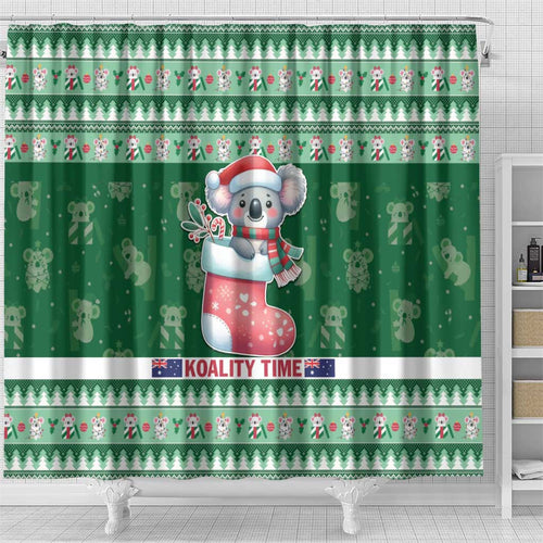 Aussie Koala Shower Curtain Merry Christmas