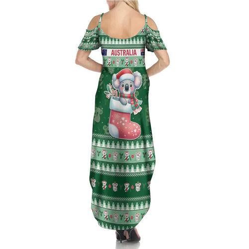 Aussie Koala Summer Maxi Dress Merry Christmas