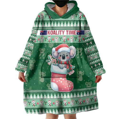 Aussie Koala Wearable Blanket Hoodie Merry Christmas