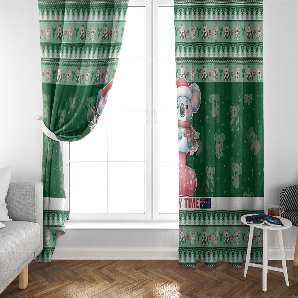 Aussie Koala Window Curtain Merry Christmas