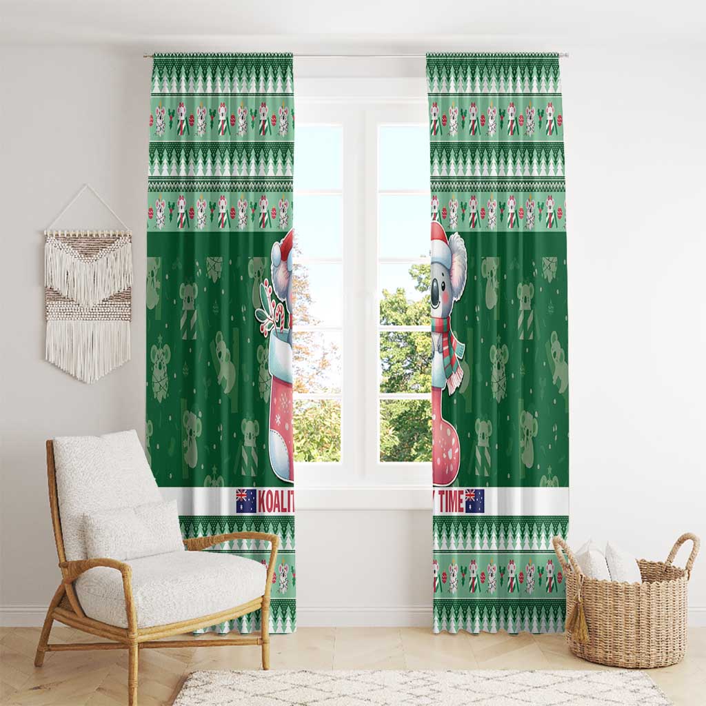 Aussie Koala Window Curtain Merry Christmas