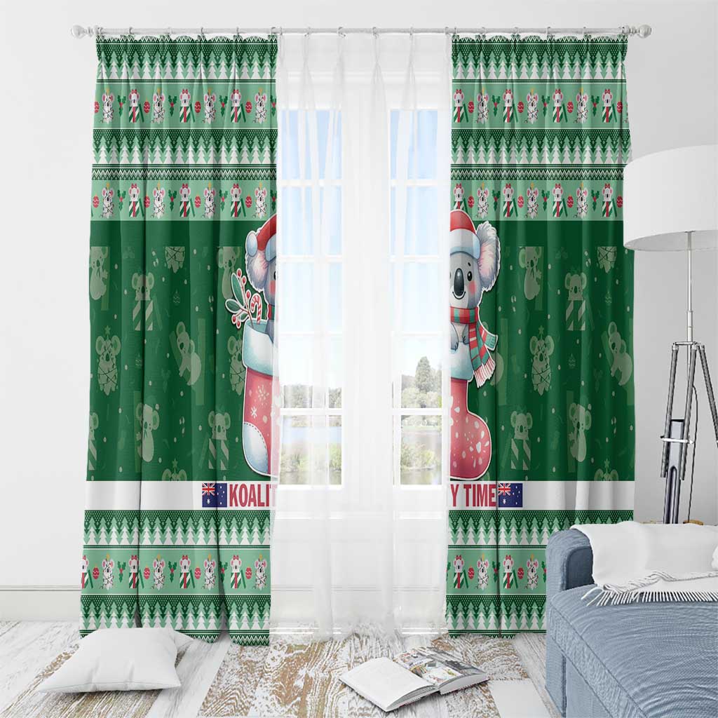 Aussie Koala Window Curtain Merry Christmas