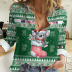 Aussie Koala Women Casual Shirt Merry Christmas