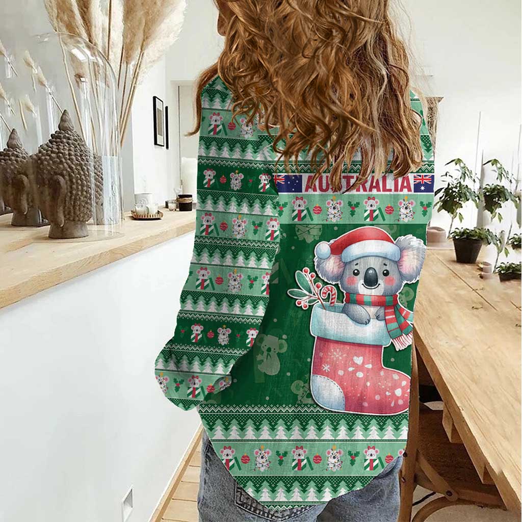 Aussie Koala Women Casual Shirt Merry Christmas