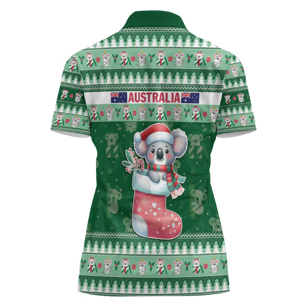 Aussie Koala Women Polo Shirt Merry Christmas