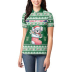 Aussie Koala Women Polo Shirt Merry Christmas