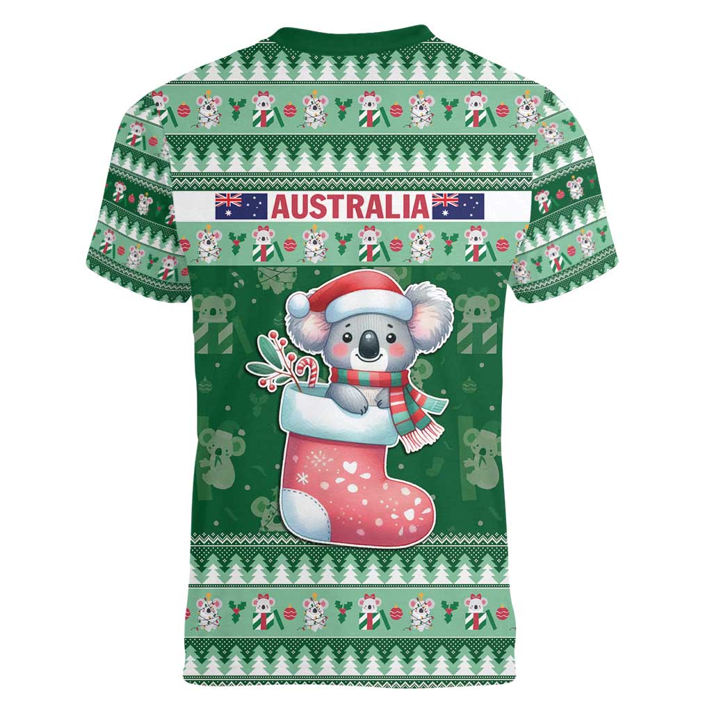 Aussie Koala Women V-Neck T-Shirt Merry Christmas